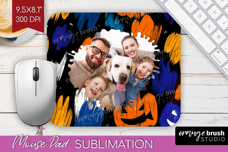 Halloween Photo Mouse Pad PNG - Brush Stroke Picture Frame
