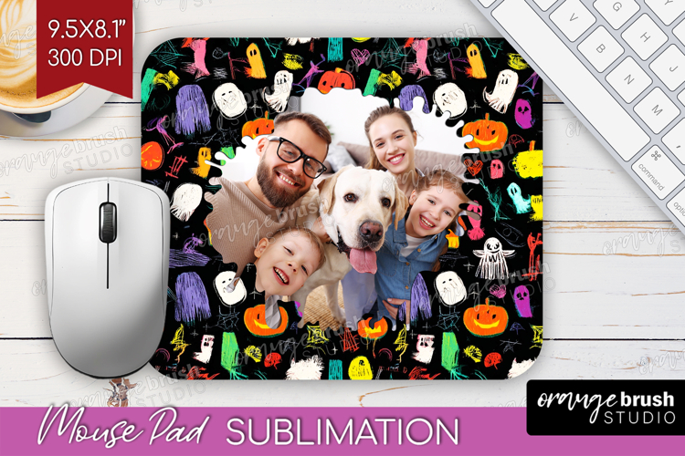 Halloween Photo Mouse Pad PNG - Brush Stroke Picture Frame