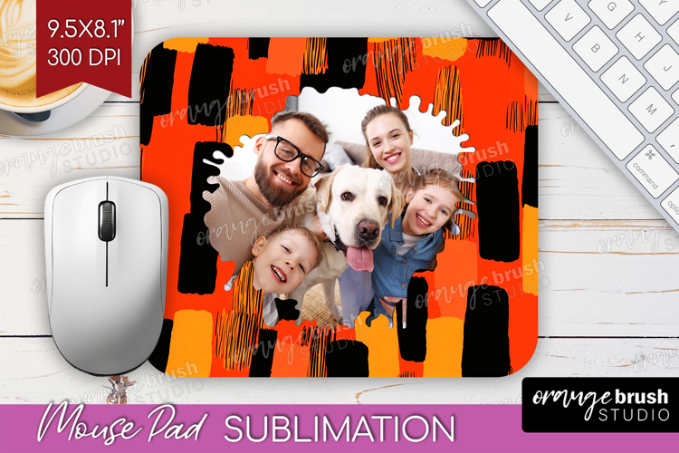 Halloween Photo Mouse Pad PNG - Brush Stroke Picture Frame