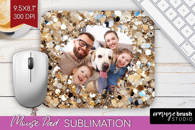 Glitter Photo Mouse Pad PNG - Sparkle Picture Frame Mouse