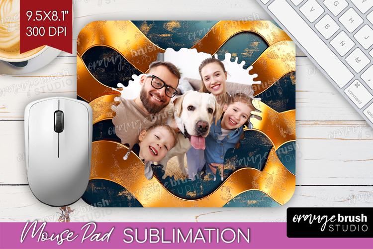 Rose Gold Photo Mouse Pad PNG - Abstract Picture Frame Mouse