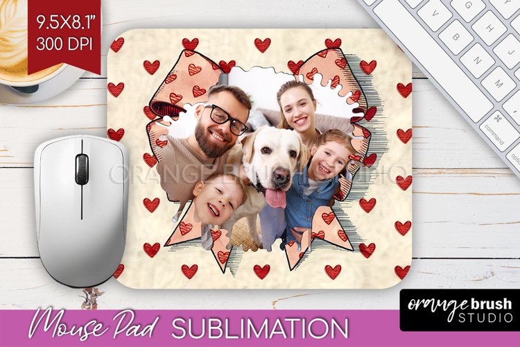 Valentines Day Photo Mouse Pad PNG - Heart Picture Frame Pad