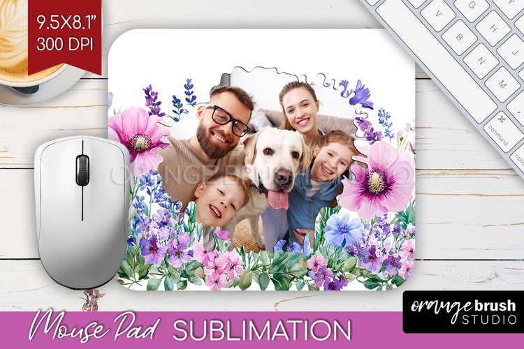 Wildflowers Photo Mouse Pad PNG - Floral Picture Frame Mouse