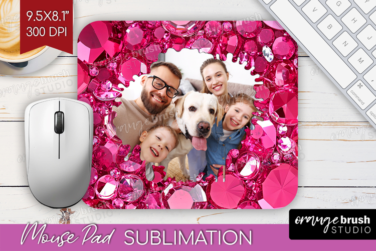 Gem Texture Photo Mouse Pad PNG - Gemstone Picture Frame Pad