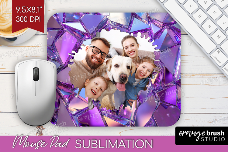 Gem Texture Photo Mouse Pad PNG - Gemstone Picture Frame Pad