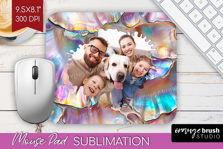 Pearl Photo Mouse Pad PNG - Pearl Texture Picture Frame Pad
