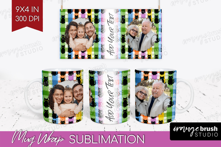 Halloween Photo Mug Wrap PNG - Spooky Picture Frame Mug