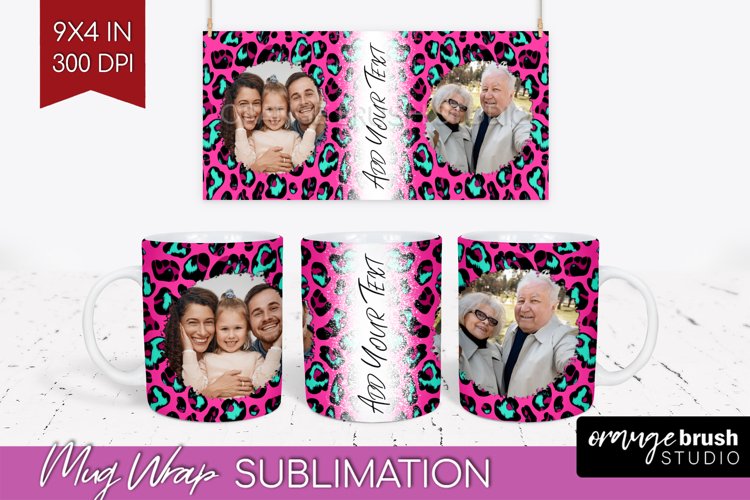 Leopard Print Photo Mug Wrap PNG - Animal Pattern Picture
