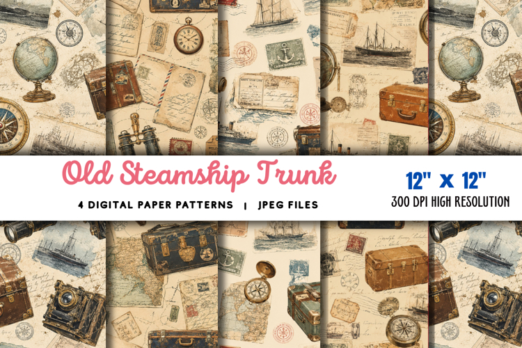 Old Steamship Trunk Stickers JPG