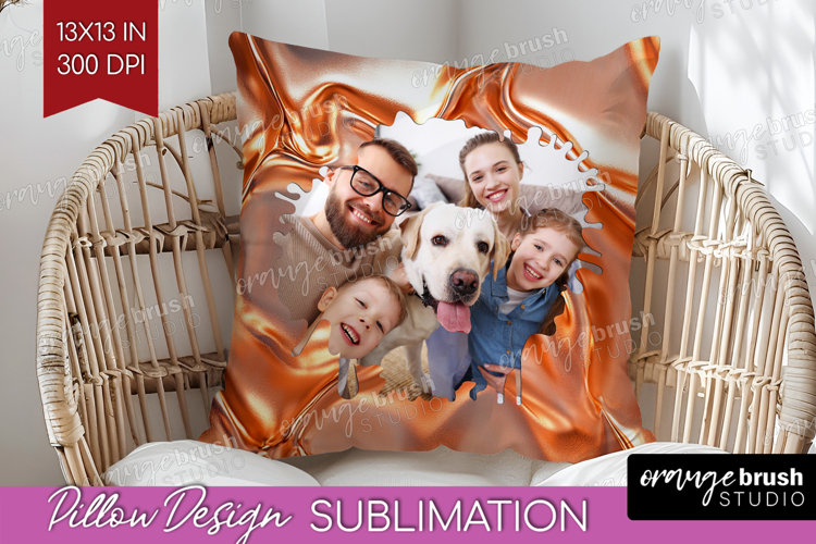 Rose Gold Photo Pillow PNG - Abstract Picture Frame Pillow