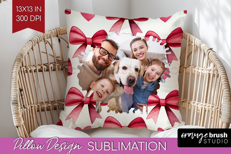 Valentines Day Photo Pillow PNG - Heart Picture Frame Pillow