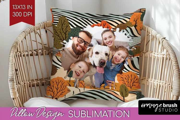 Autumn Photo Frame Pillow Sublimation - Add Your Picture