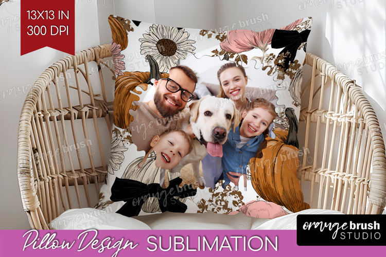 Pumpkun Photo Pillow PNG - Fall Picture Frame Pillow Cover