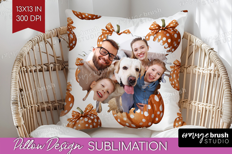 Pumpkun Photo Pillow PNG - Fall Picture Frame Pillow Cover