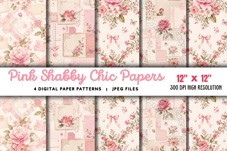 Pink Shabby Chic Papers JPG