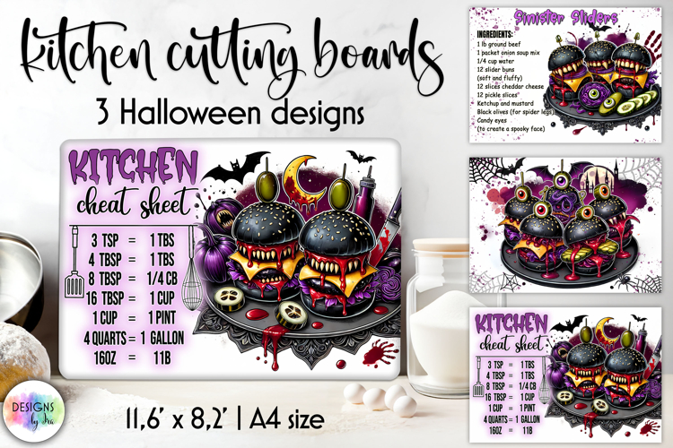 Halloween Cutting Boards Designs, Kitchen Conversion Charts