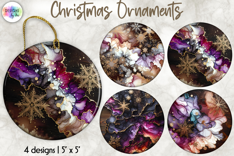 Christmas Ornaments Sublimation, Alcohol Ink Ornaments