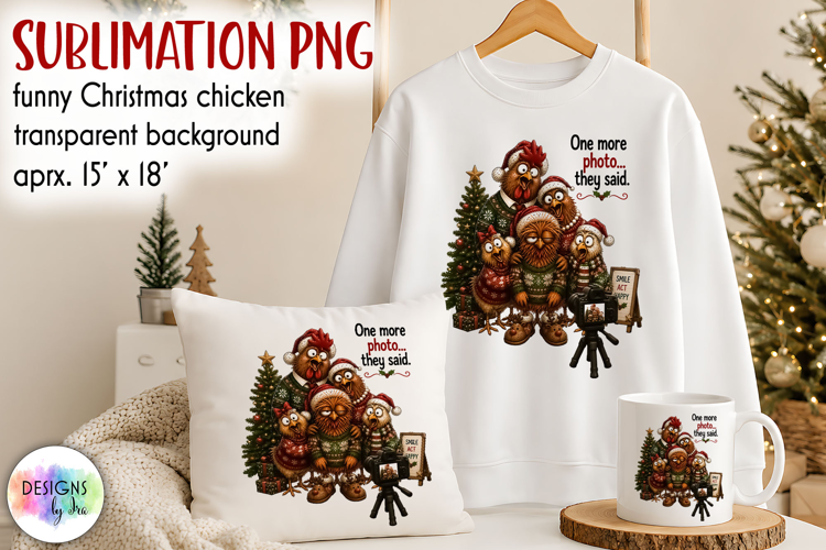 Funny Christmas Chicken PNG, One More Photo