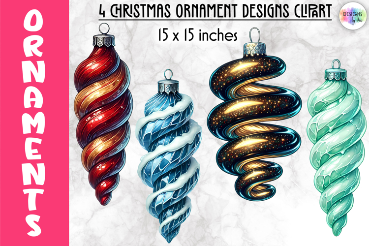 Christmas Ornaments Clipart, Christmas Tree Baubles PNG