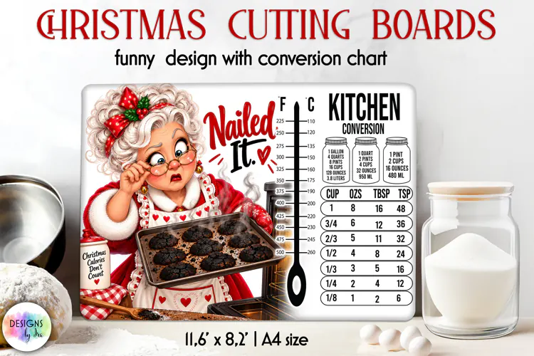 Nailed It Funny Christmas Cutting Board Sublimation