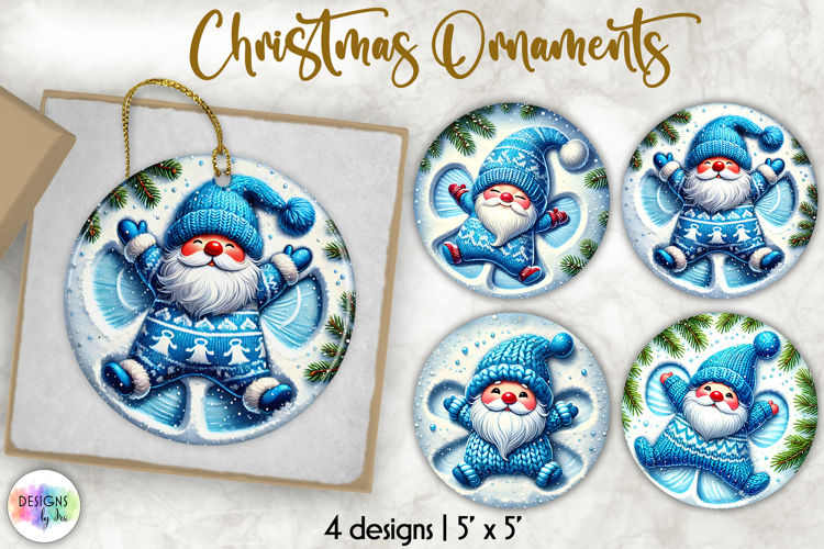 Christmas Ornament Sublimation, Cute Nordic Gnome Ornament