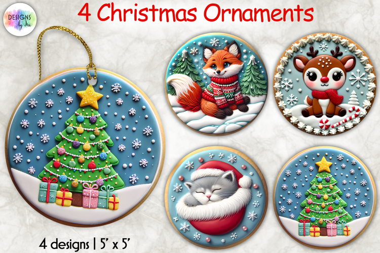 Christmas Ornaments Clipart, Cute Holiday Cookie Ornaments