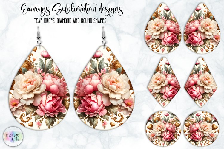 Baroque Flowers Earrings Design, Vintage Floral Earrings example image 1