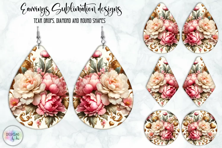Baroque Flowers Earrings Design, Vintage Floral Earrings
