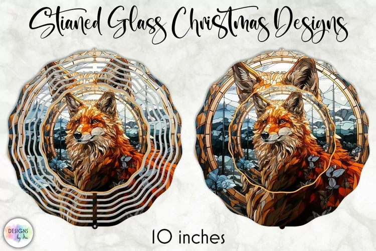 Stained Glass Fox Wind Spinner Sublimation | Wild Animals