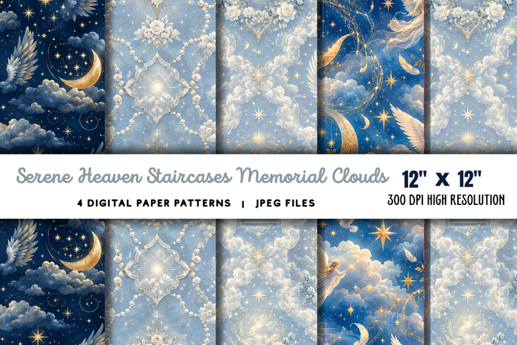 Serene Heaven Staircases Memorial Clouds JPG