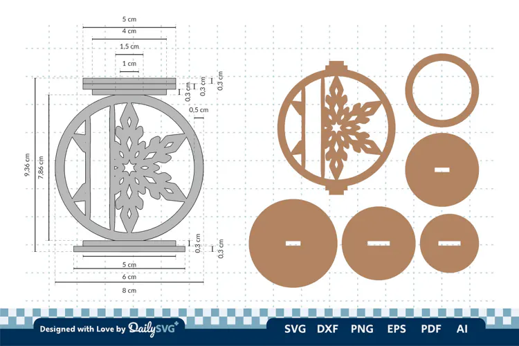 Snowflake Candle Holder SVG