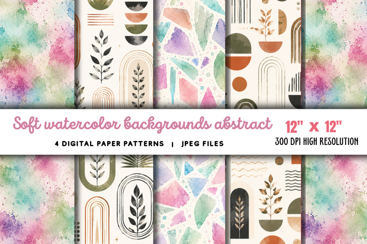 Soft Watercolor Backgrounds Abstract JPG