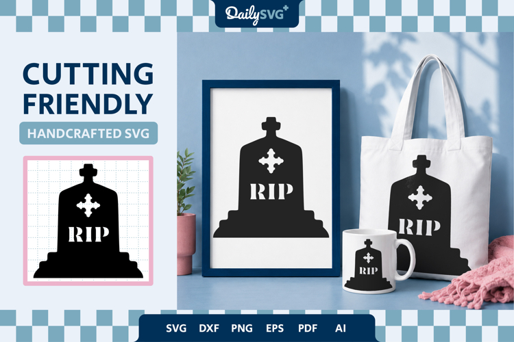 Tombstone Silhouette SVG Halloween Graveyard Cut File