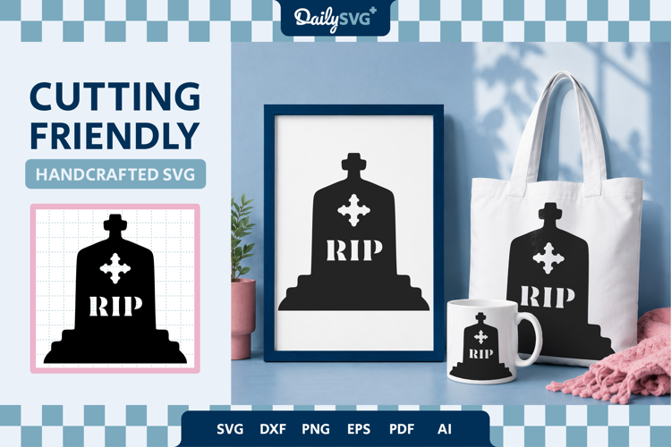 Tombstone Silhouette SVG Halloween Graveyard Cut File