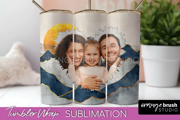 Photo Tumbler Wrap, Boho Family Frame Tumbler Sublimation
