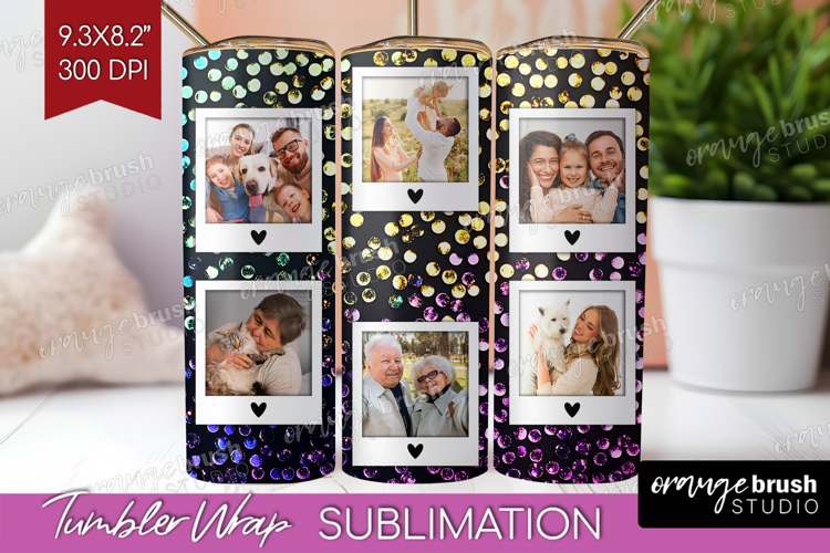 Glitter Photo Tumbler PNG - Sparkle Picture Tumbler Wrap