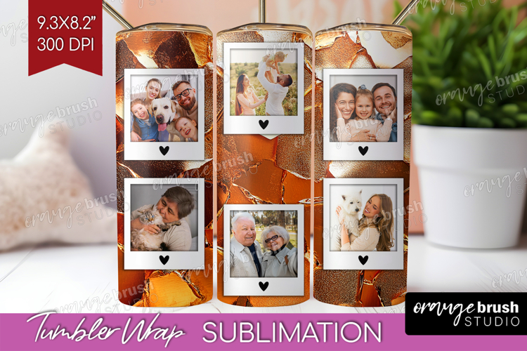 Rose Gold Photo Tumbler PNG - Abstract Picture Tumbler Wrap