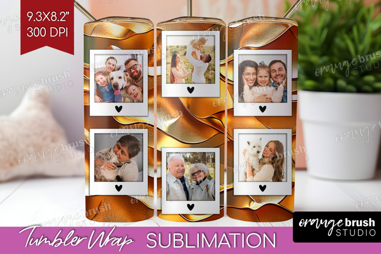 Rose Gold Photo Tumbler PNG - Abstract Picture Tumbler Wrap