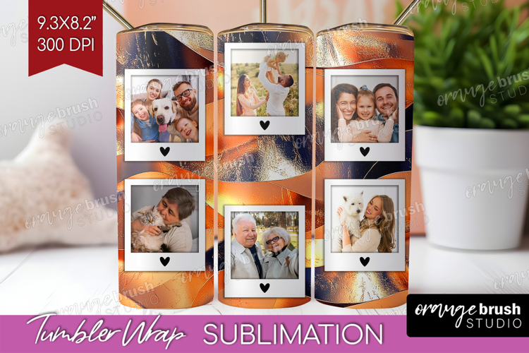 Rose Gold Photo Tumbler PNG - Abstract Picture Tumbler Wrap