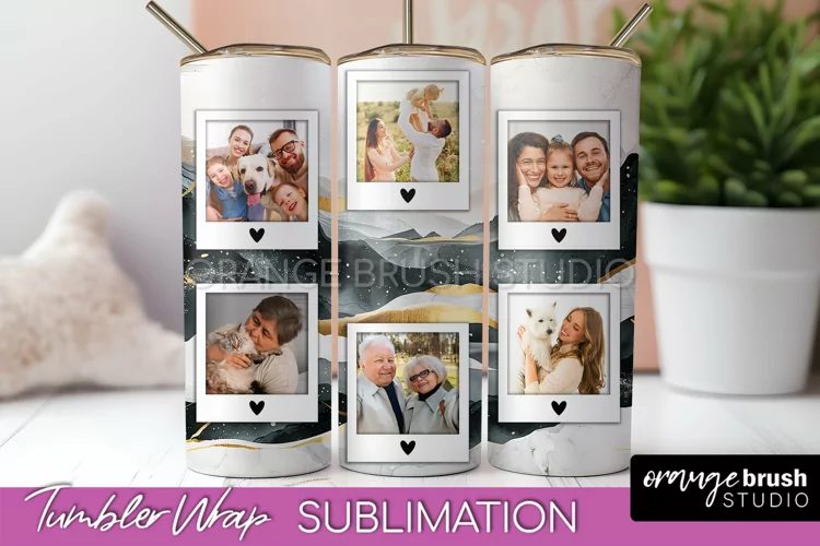 Photo Tumbler Wrap, Boho Family Frame Tumbler Sublimation
