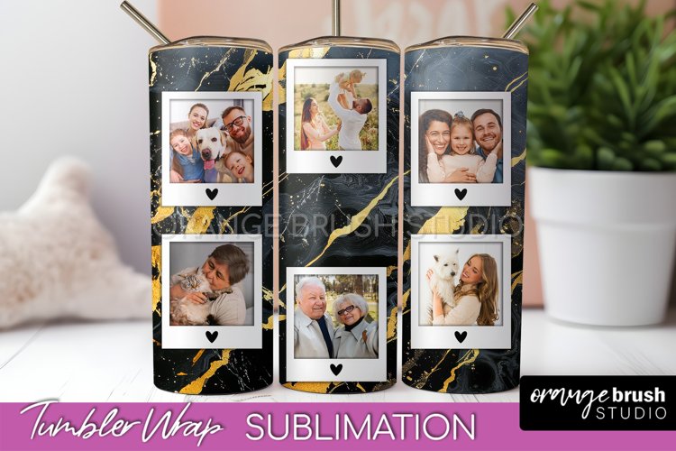 Photo Tumbler Wrap, Marble Family Frame Tumbler Sublimation