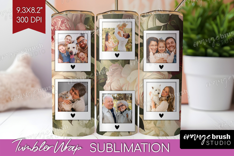 Floral Photo Tumbler PNG - Peony Flower Picture Tumbler Wrap