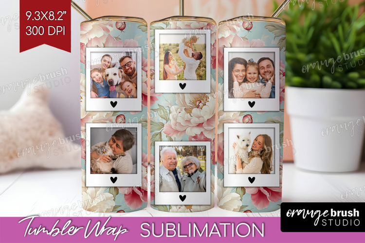 Floral Photo Tumbler PNG - Peony Flower Picture Tumbler Wrap