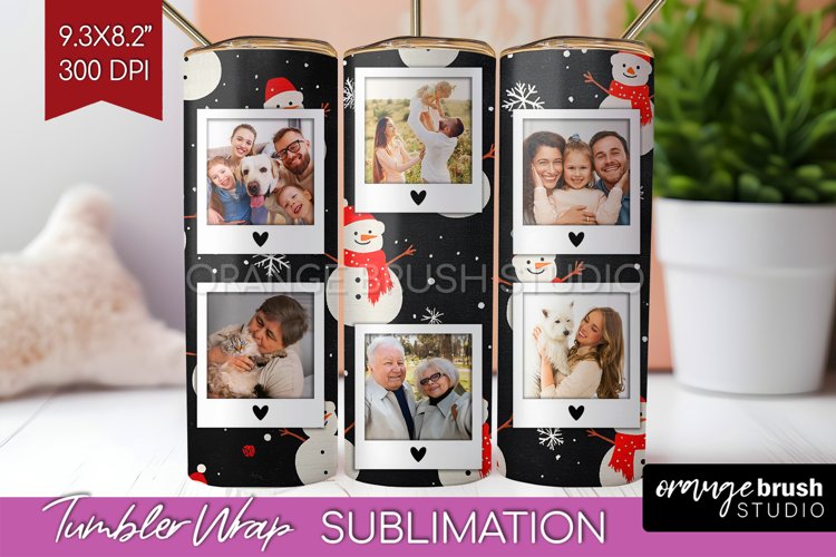 Christmas Photo Tumbler PNG - Snowman Picture Tumbler Wrap