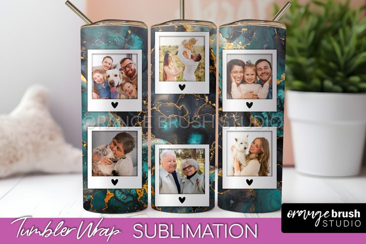 Photo Tumbler Wrap, Marble Family Frame Tumbler Sublimation