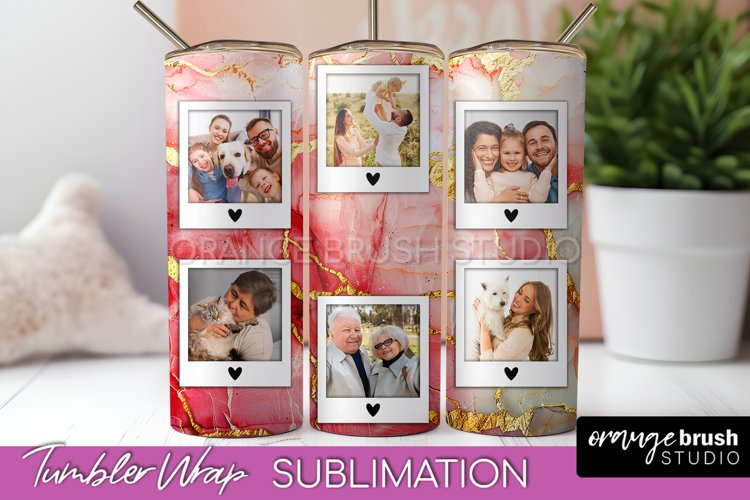 Photo Tumbler Wrap, Marble Family Frame Tumbler Sublimation