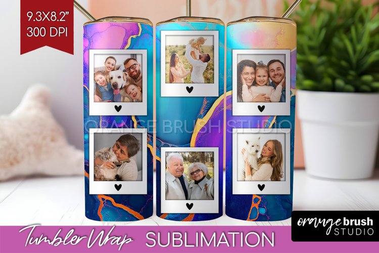 Alcohol Ink Photo Tumbler PNG - Marble Picture Tumbler Wrap