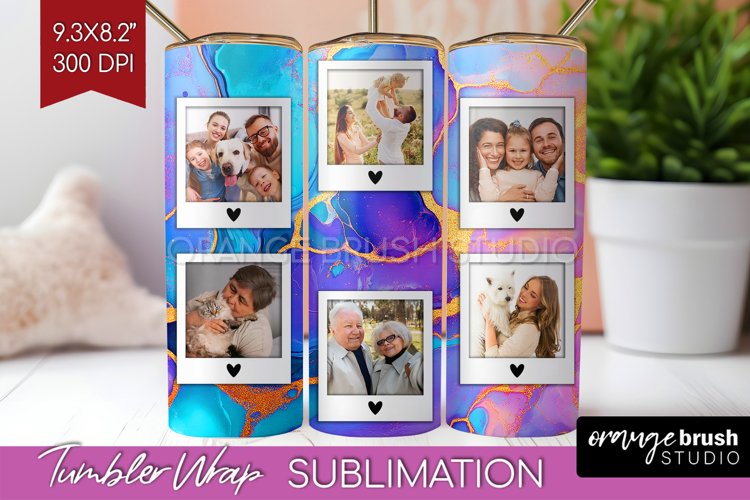 Alcohol Ink Photo Tumbler PNG - Marble Picture Tumbler Wrap