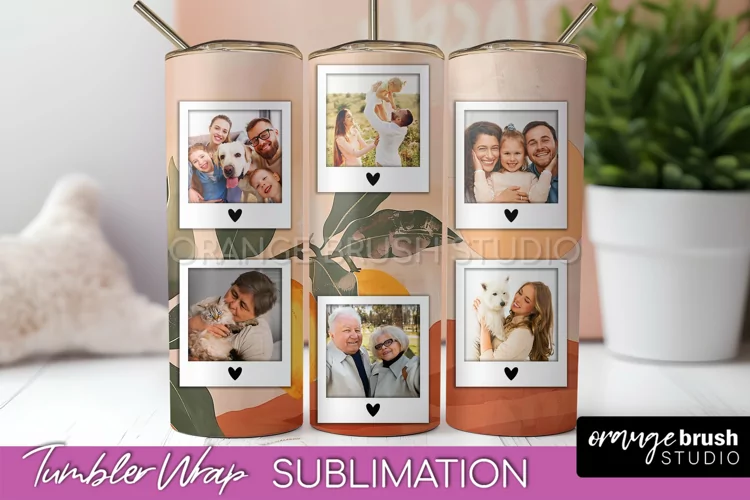 Photo Tumbler Wrap, Boho Family Frame Tumbler Sublimation