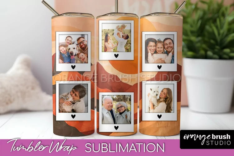Photo Tumbler Wrap, Boho Family Frame Tumbler Sublimation